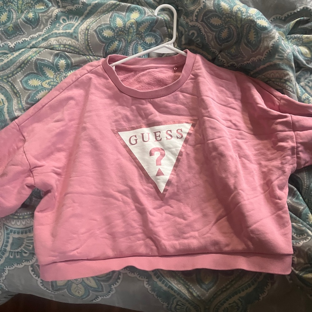 GUESS Women’s Pink Logo Sweatshirt